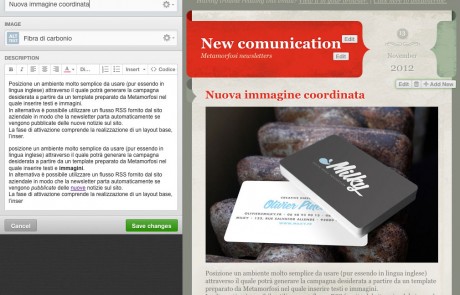 ambiente di lavoro delle campagne newsletter
